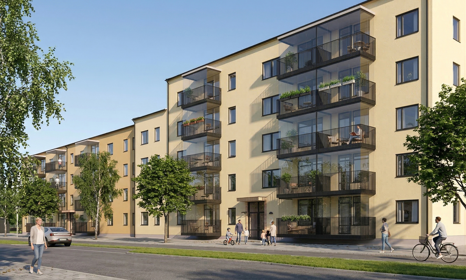 Illustration av nya bostäderna i Lyckeby